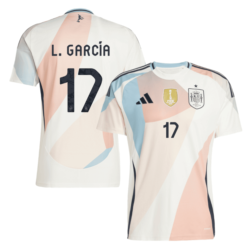 Lucía García 17 Spain Women's National Team 2025/26 Away Men Jersey - Cream