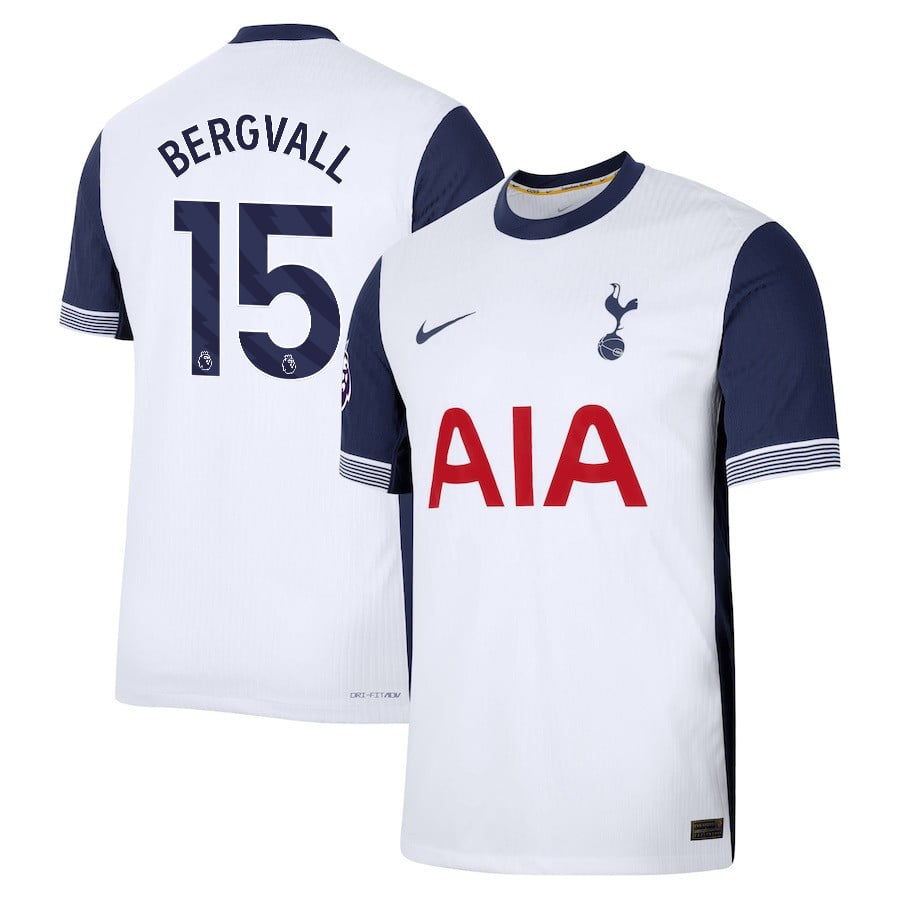 Lucas Bergvall 15 Tottenham Hotspur 2024/25 Home Men Jersey - White