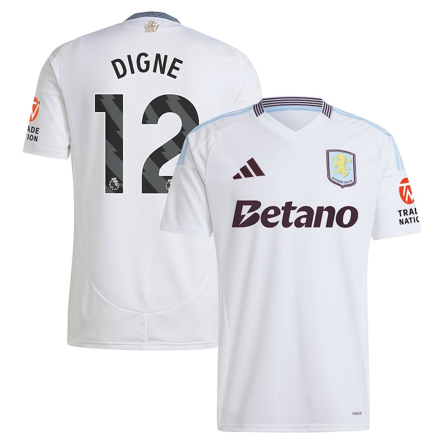Lucas Digne 12 Aston Villa 2024/25 Away Men Jersey - White