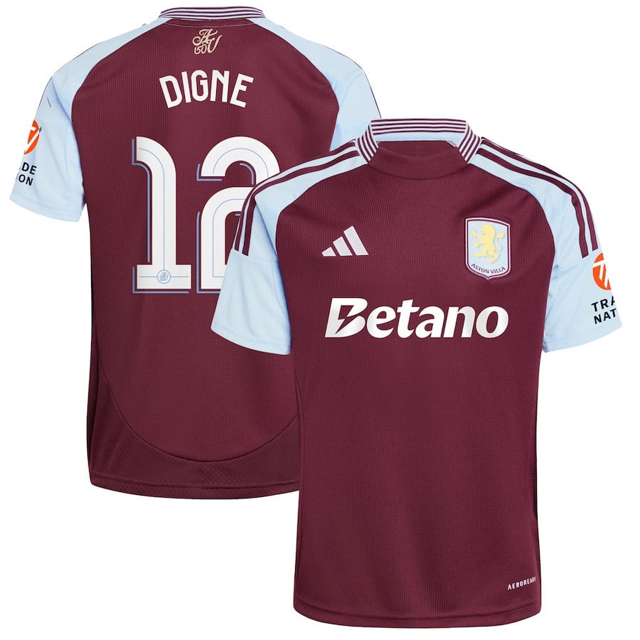 Lucas Digne 12 Aston Villa Cup 2024/25 Home Men Jersey - Claret