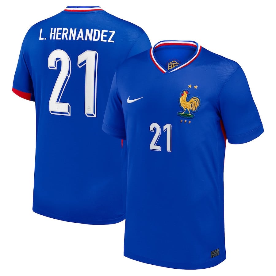 Lucas Hernández 21 France National Team 2024 Home YOUTH Jersey - Blue