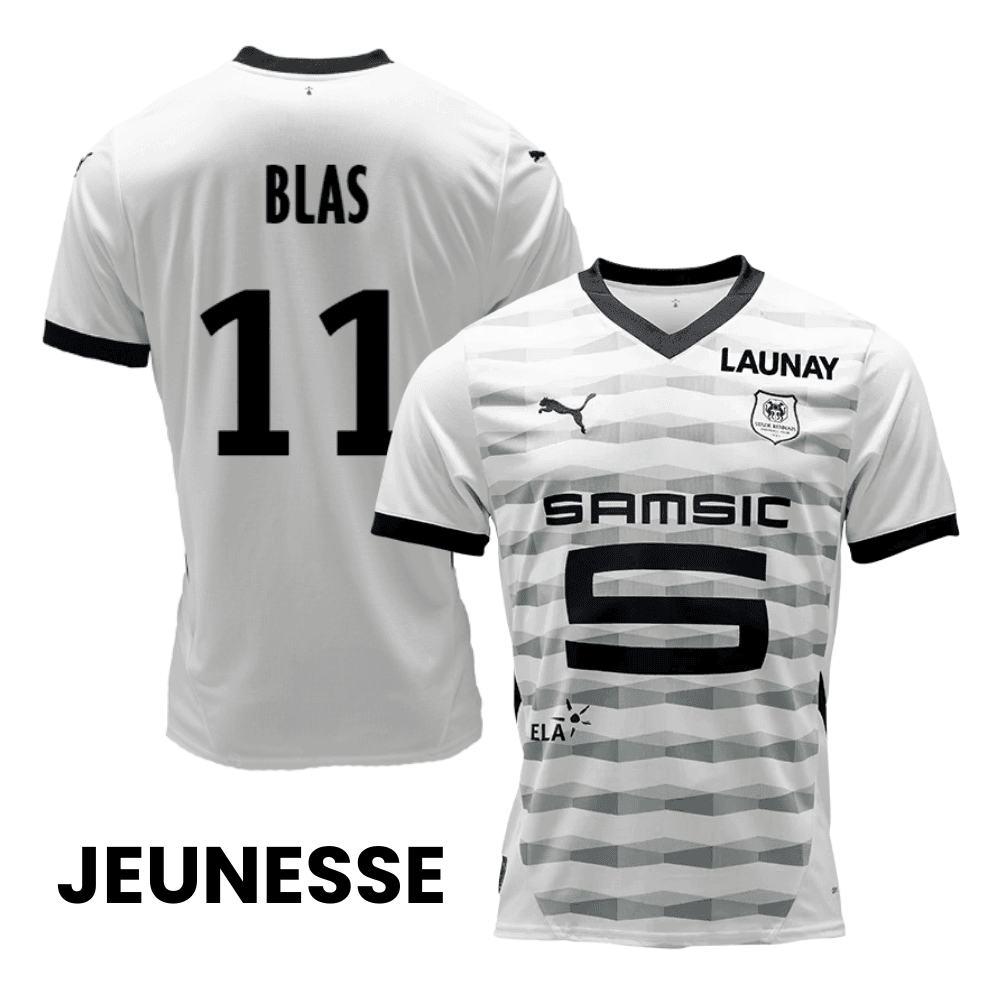Ludovic Blas 11 Stade Rennais F.C. 2024/25 Away YOUTH Jersey - White