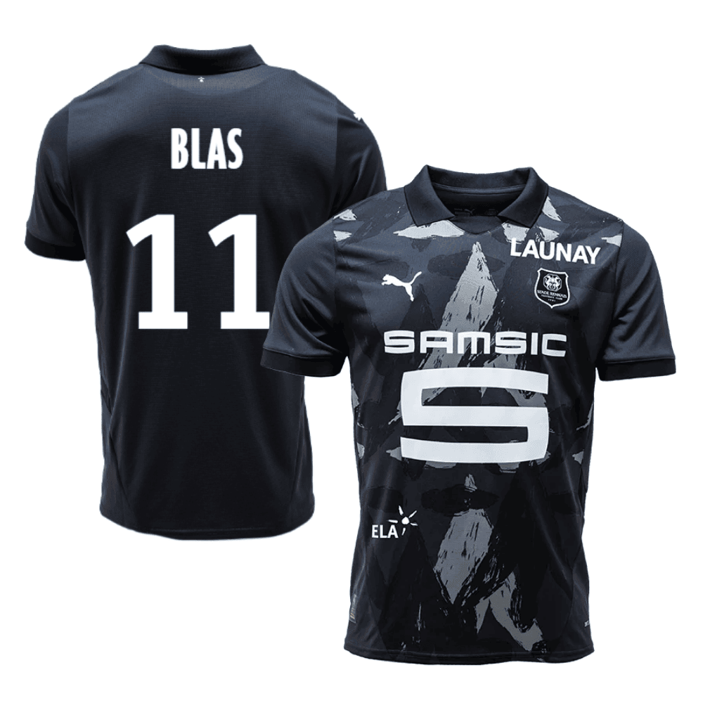 Ludovic Blas 11 Stade Rennais F.C. 2024/25 Third Men Jersey - Black