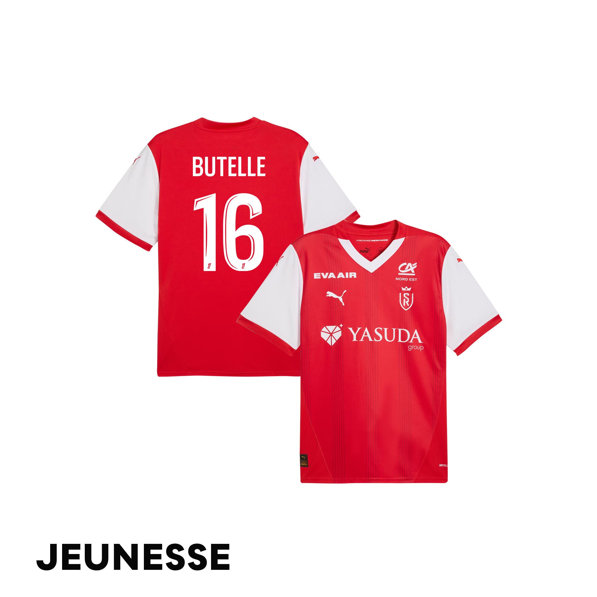 Ludovic Butelle 16 Stade de Reims 2024/25 Home YOUTH Jersey - Red