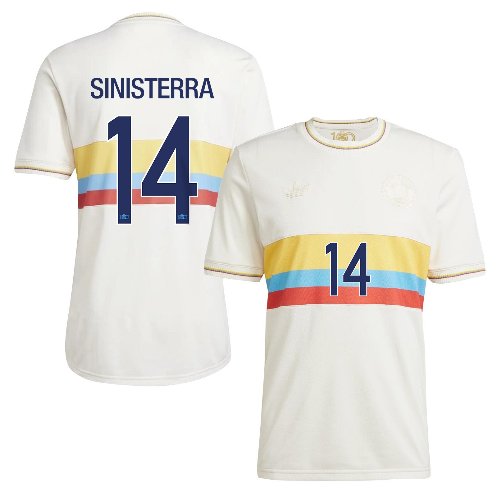 Luis Sinisterra 14 Colombia 2024 100th Anniversary Jersey - Men, Chalk White