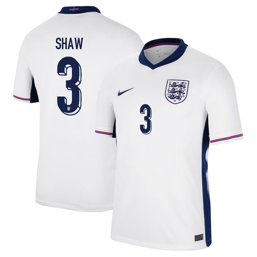Luke Shaw 3 England 2024/25 Home Stadium Football Jersey - Men White