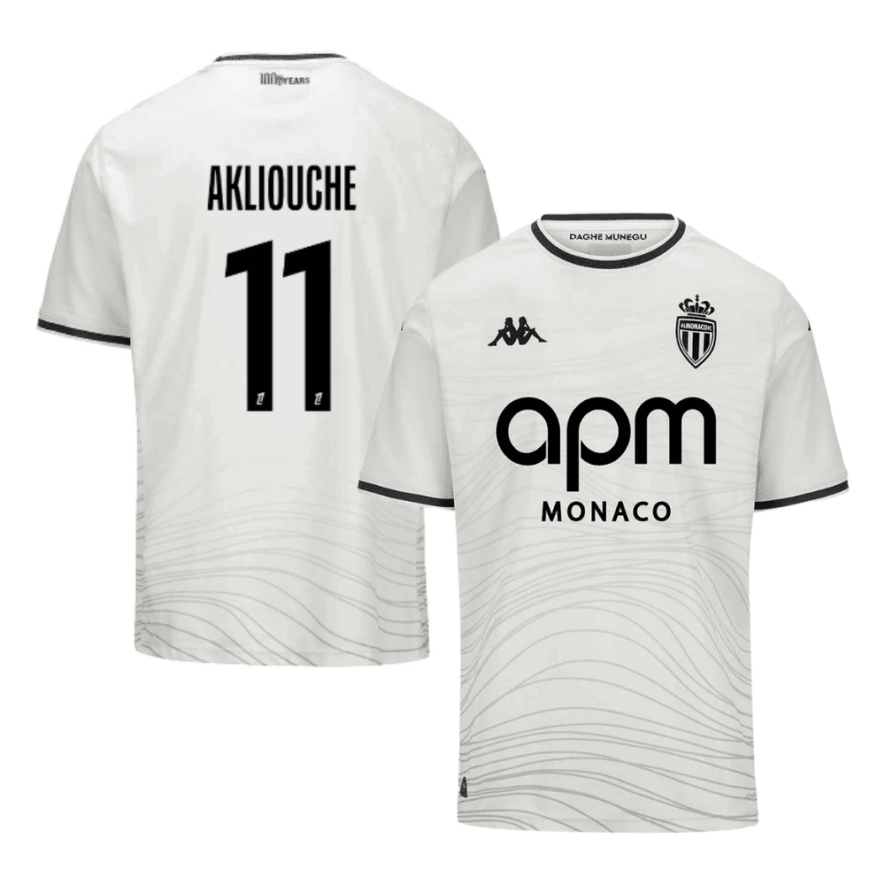 Maghnes Akliouche 11 AS Monaco 2024/25 Third Men Jersey - White