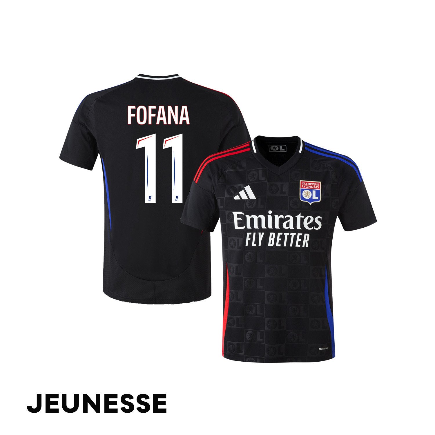 Malick Fofana 11 Olympique Lyonnais 2024/25 Away YOUTH Jersey - Black