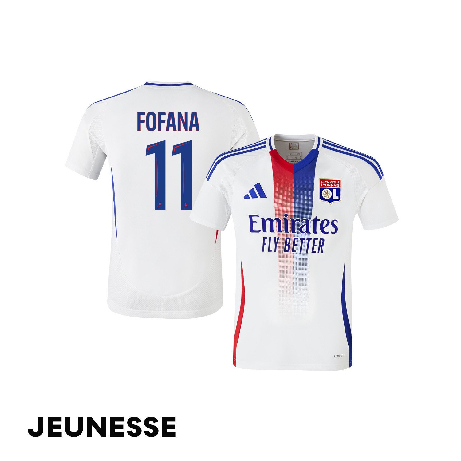 Malick Fofana 11 Olympique Lyonnais 2024/25 Home YOUTH Jersey - White