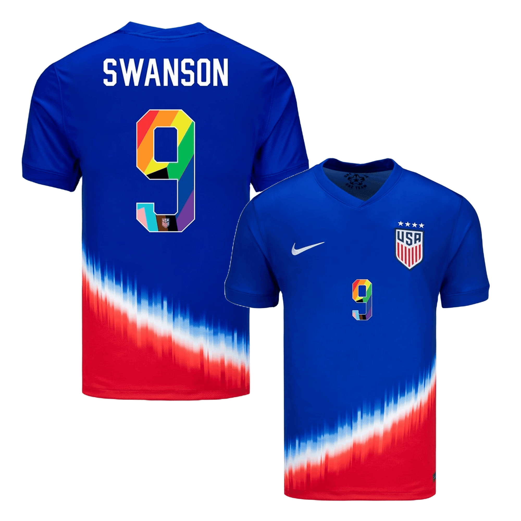 Mallory Swanson 9 USWNT 2024 Pride-Themed Away Jersey - Men