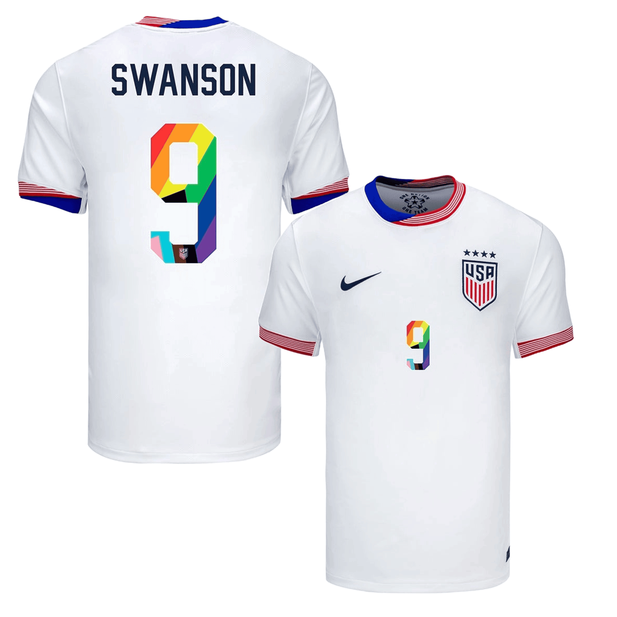 Mallory Swanson 9 USWNT 2024 Pride-Themed Home Jersey - Men