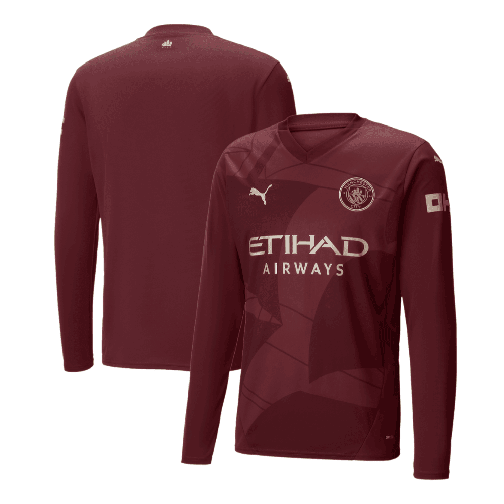 Manchester City 2024/25 Third Long Sleeve Men Jersey - Burgundy