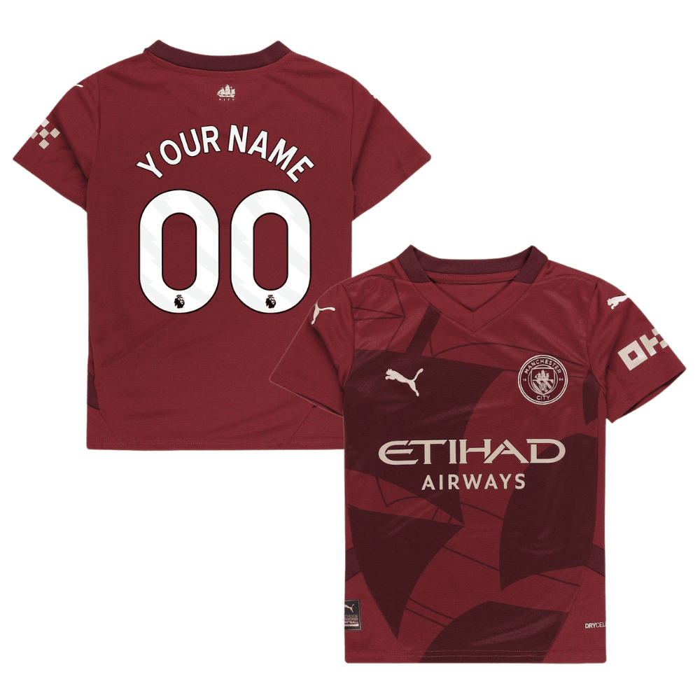 Manchester City 2024/25 Third YOUTH Custom Jersey - Burgundy