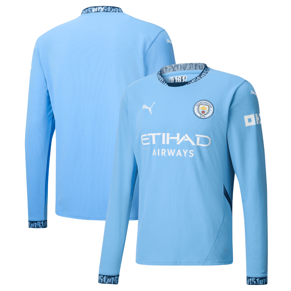 Manchester City 2024/25 Women's Team Home Long Sleeve Men Jersey - Light Blue