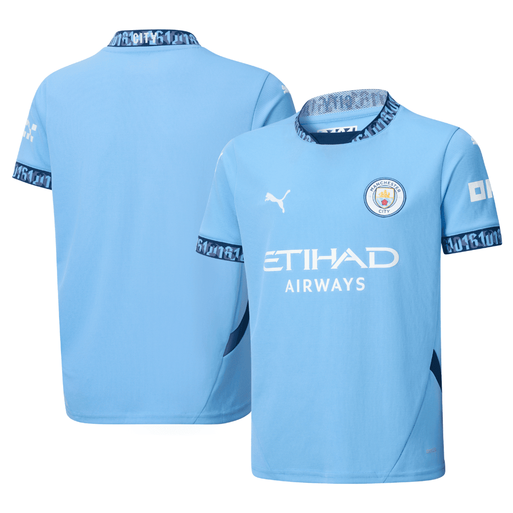 Manchester City 2024/25 Women's Team Home YOUTH Jersey - Light Blue