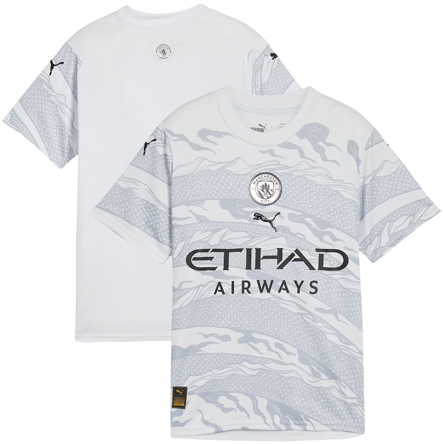 Manchester City Year Of The Dragon YOUTH Jersey - White
