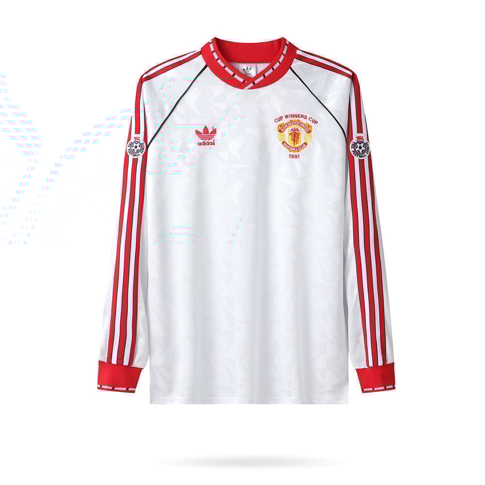 Manchester United 1991 Winners Cup Final Men Retro Jersey - Long Sleeve, White