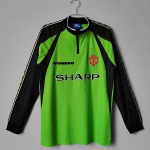 Manchester United 1998/99 Goalkeeper Retro Long Sleeve Men Jersey - Green