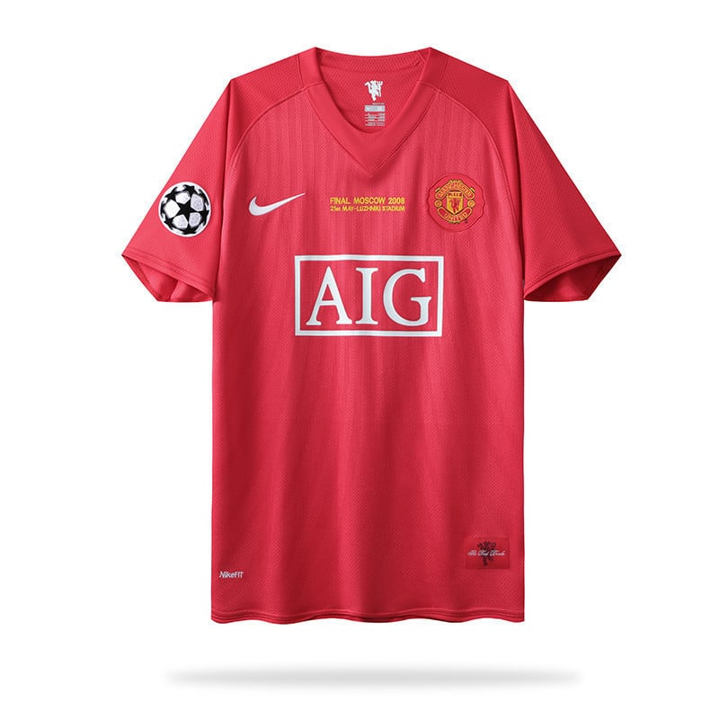 Manchester United 2008 Euro Final Men Home Retro Jersey - Red