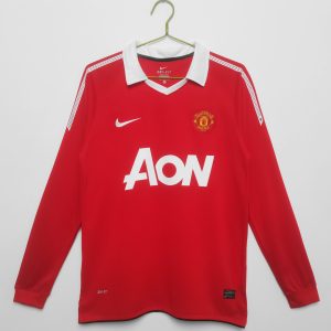 Manchester United 2010/11 Home Retro Long Sleeve Men Jersey - Red