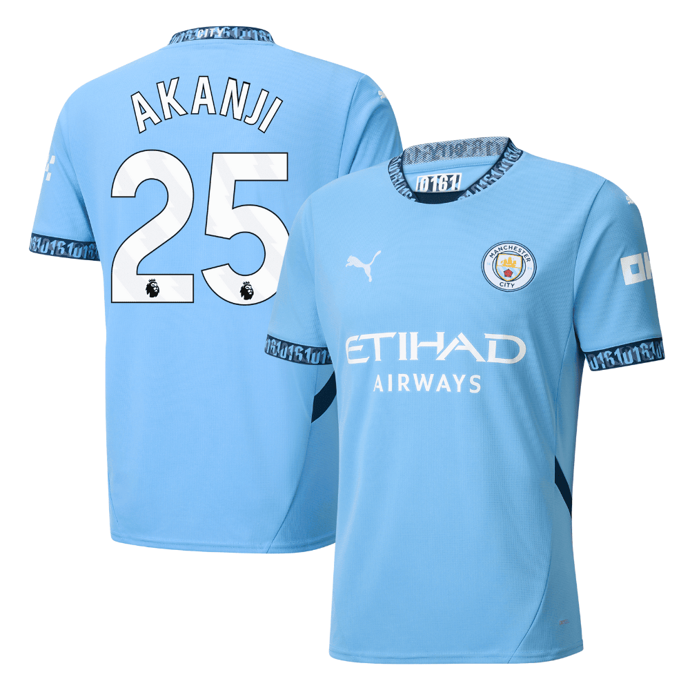 Manuel Akanji 25 Manchester City 2024/25 Home Men Jersey - Light Blue