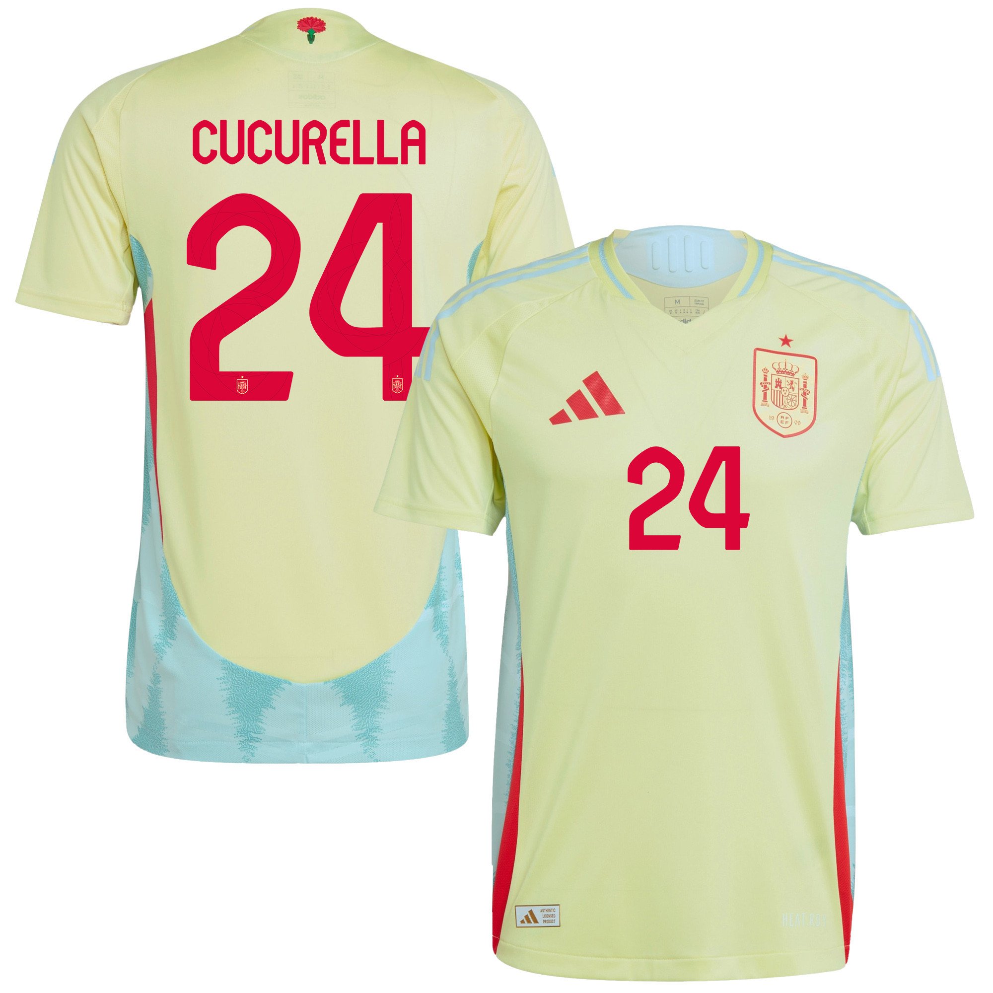 Marc Cucurella 24 Spain National Team 2024 Away Men Jersey - Yellow