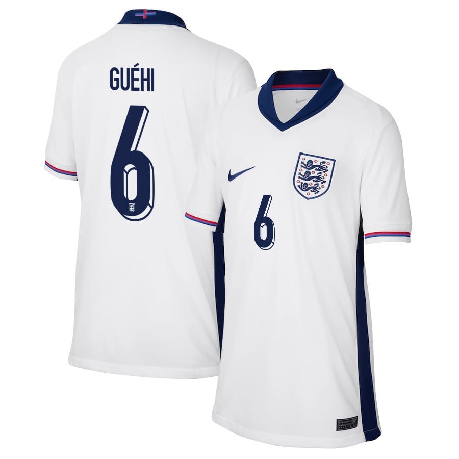 Marc Guéhi 6 England 2024/25 Home Stadium Football YOUTH Jersey - White