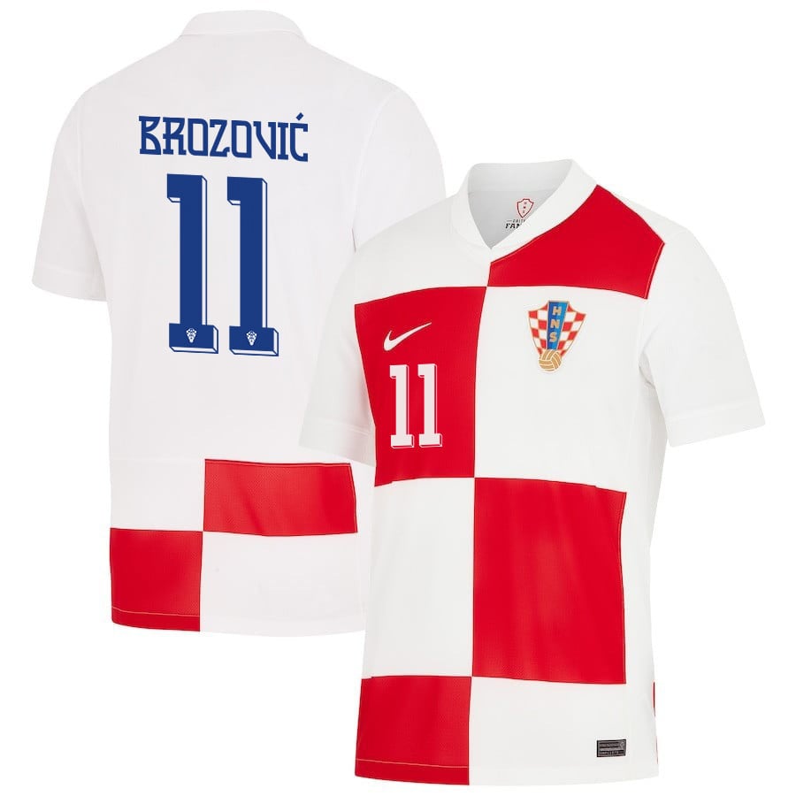 Marcelo Brozović 11 Croatia National Team 2024 Home Men Jersey - White