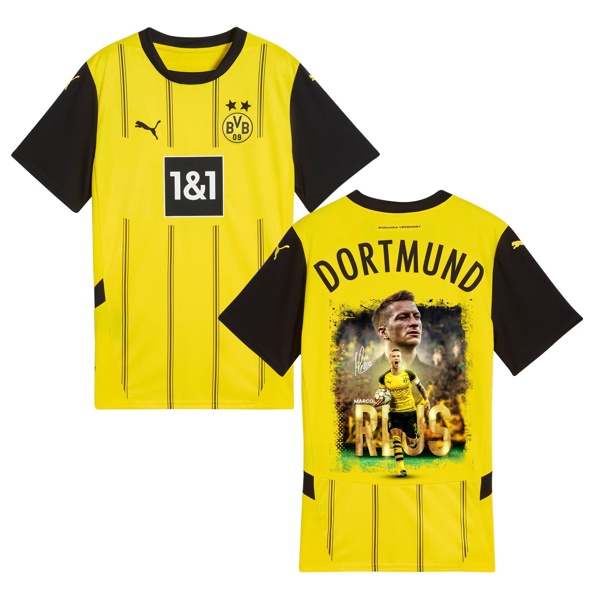 Marco Reus 11 Signed 12 Years Of Dedication Borussia Dortmund 2024/25 Home Jersey Autographed - Men, Yellow
