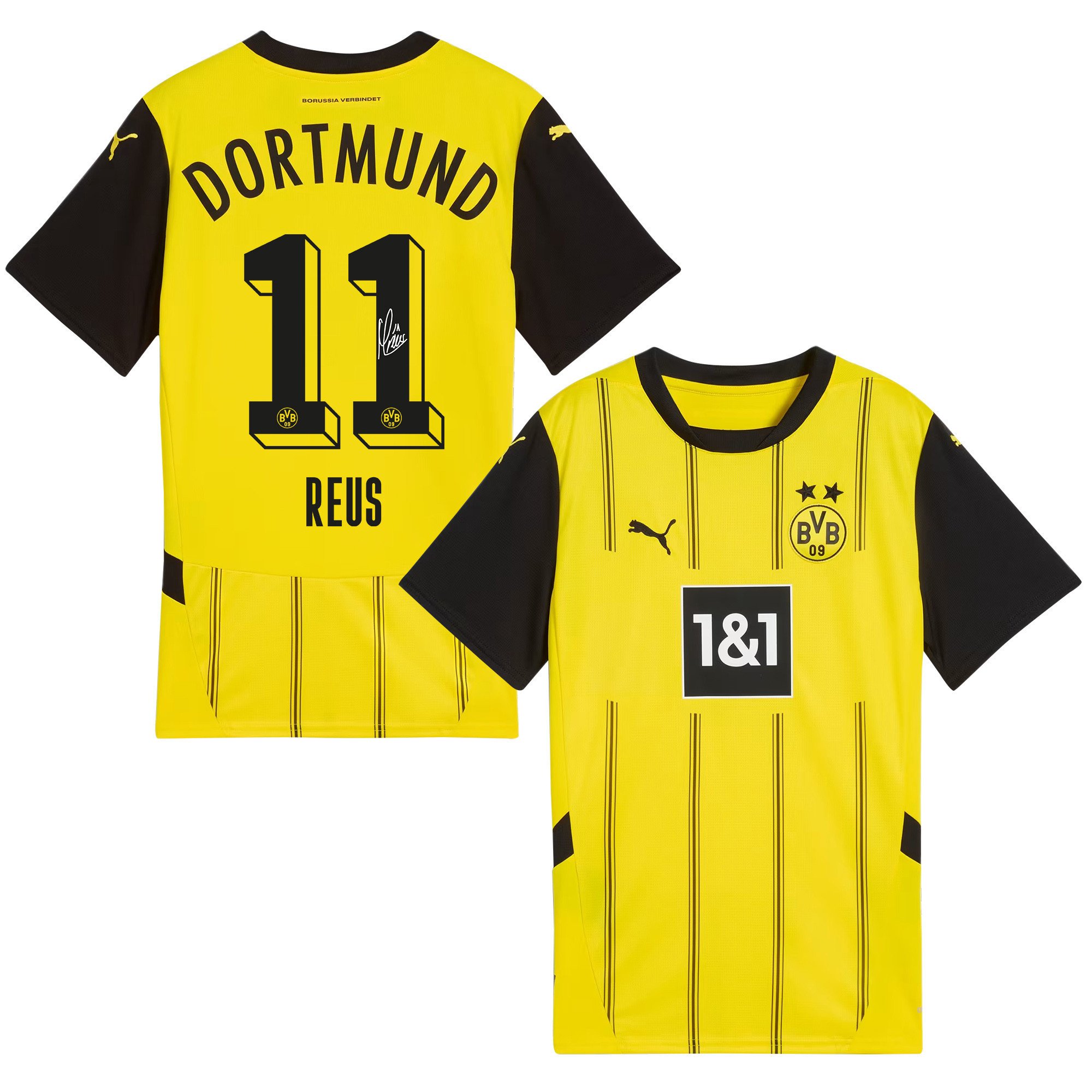 Marco Reus 11 Signed Borussia Dortmund 2024/25 Home Jersey Autographed - Men, Yellow