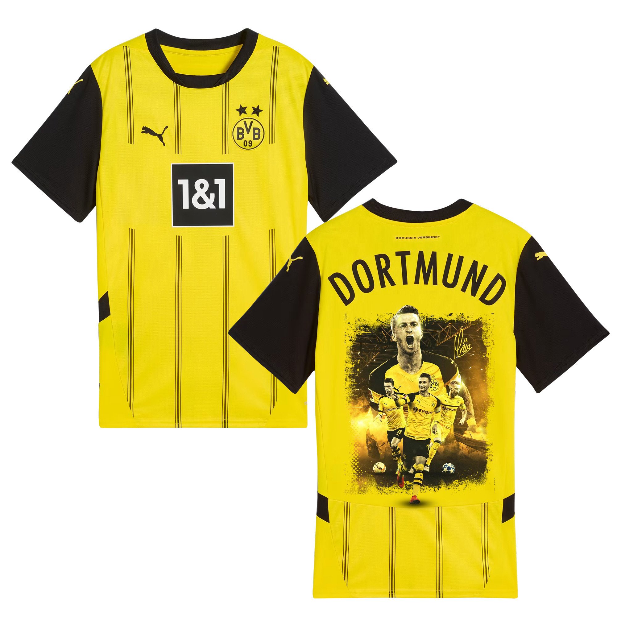 Marco Reus 11 Signed Thanks Borussia Dortmund 2024/25 Home Jersey Autographed - Men, Yellow