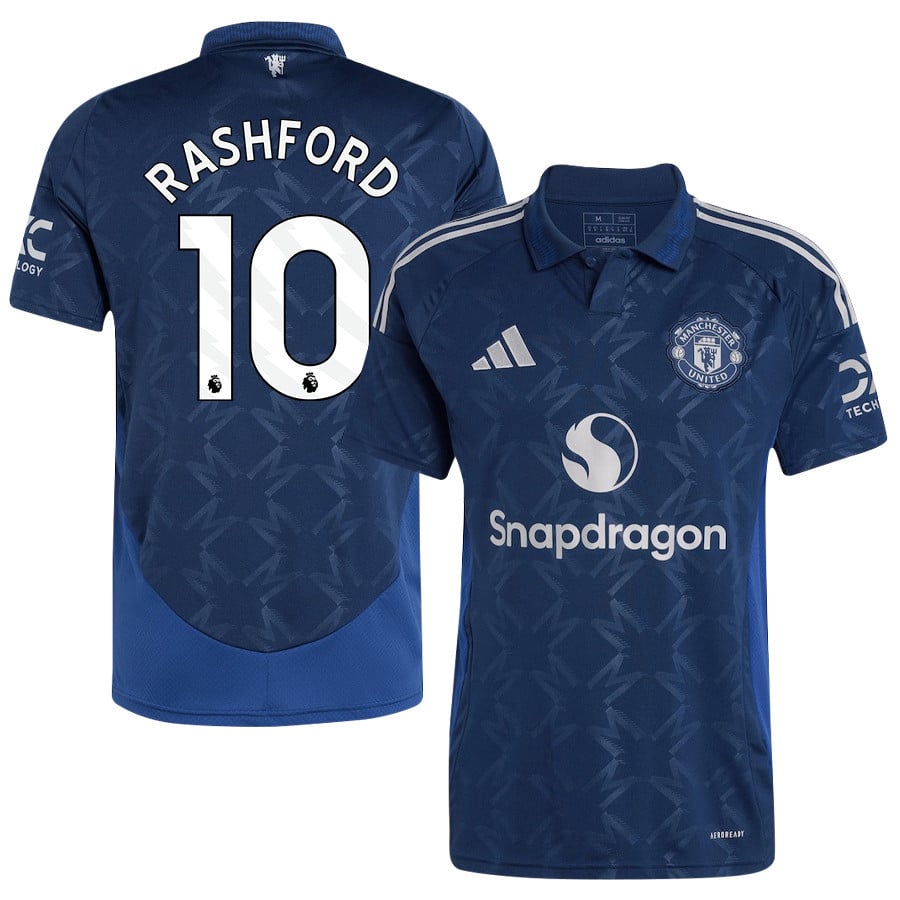 Marcus Rashford 10 Manchester United 2024/25 Away Jersey - Men, Blue