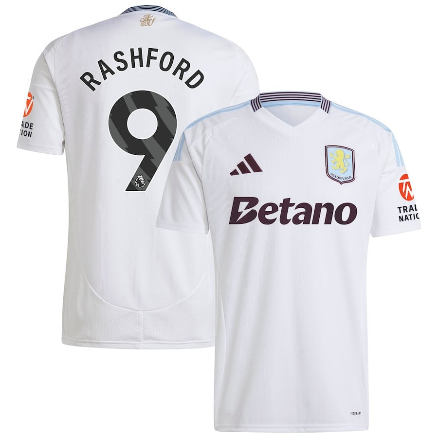 Marcus Rashford 9 Aston Villa 2024/25 Away Men Jersey - White