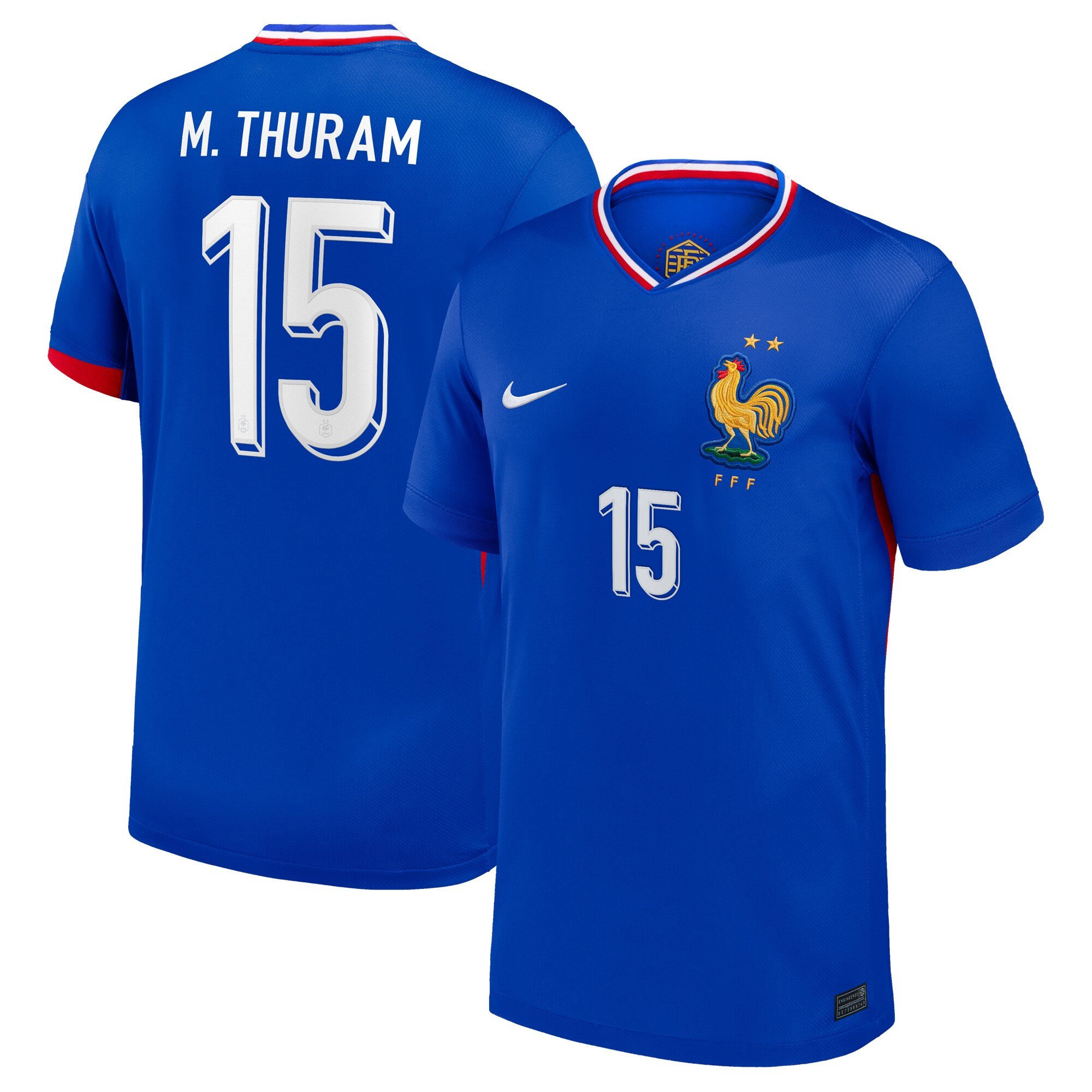 Marcus Thuram 15 France 2024/25 Men Match Home Jersey - Blue
