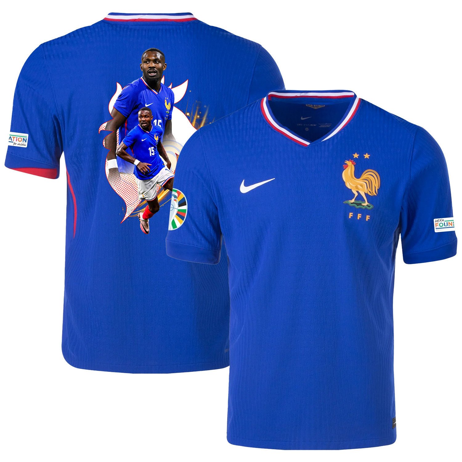 Marcus Thuram15 Game-changer France National Team 2024/25 Home Jersey - Euro UEFA Patch - Men, Blue