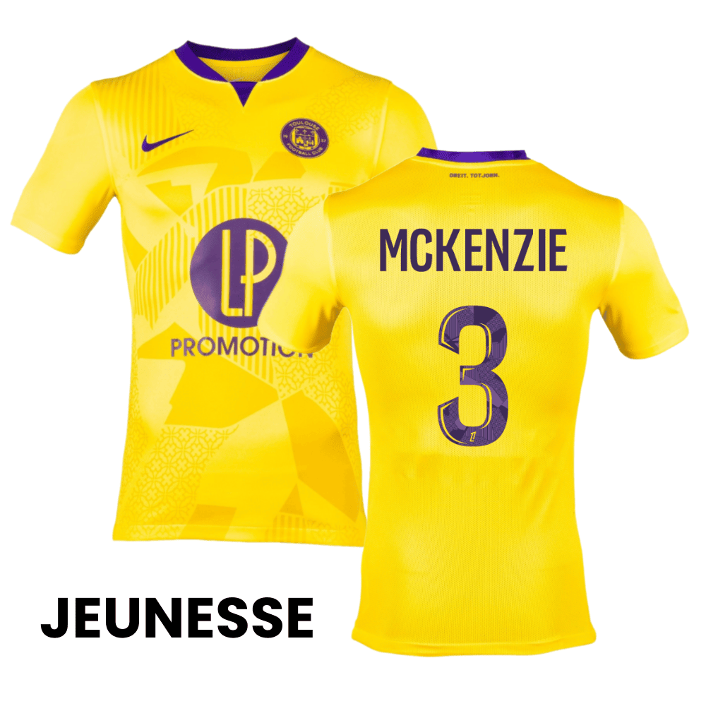 Mark McKenzie 3 Toulouse FC 2024/25 Away YOUTH Jersey - Yellow
