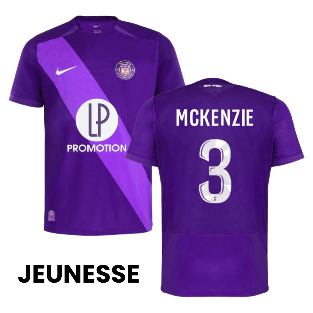 Mark McKenzie 3 Toulouse FC 2024/25 Home YOUTH Jersey - Purple