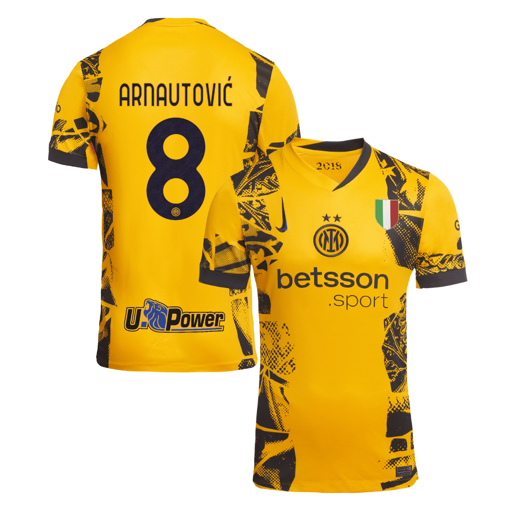 Marko Arnautović 8 Inter Milan 2024/25 Third Men Jersey - Yellow