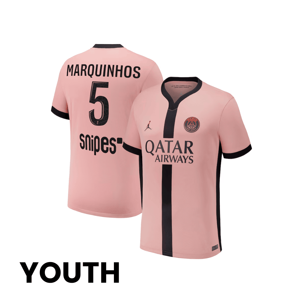 Marquinhos 5 Paris Saint-Germain 2024/25 Third YOUTH Jersey - Pink