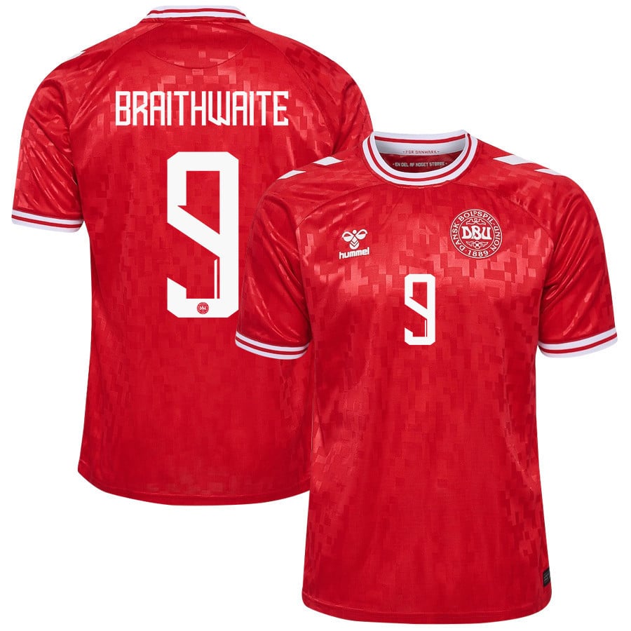 Martin Braithwaite 9 Denmark National Team 2024/25 Home Men Jersey - Red