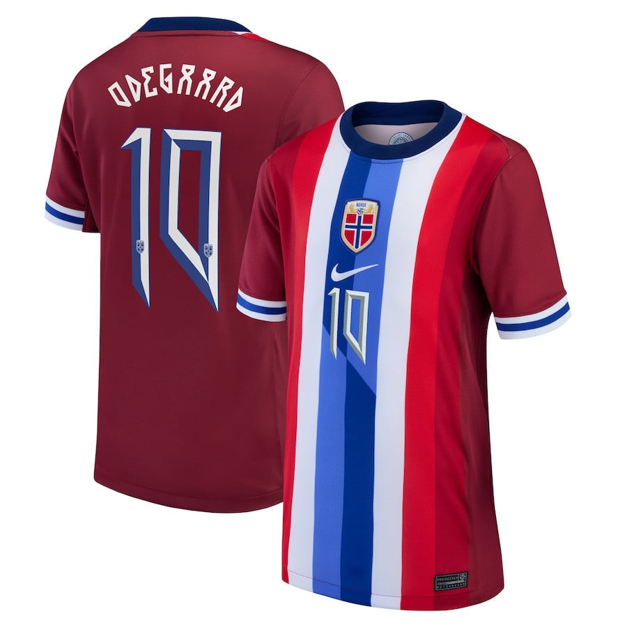 Martin Ødegaard 10 Norway National Team 2024 Home YOUTH Jersey - Red