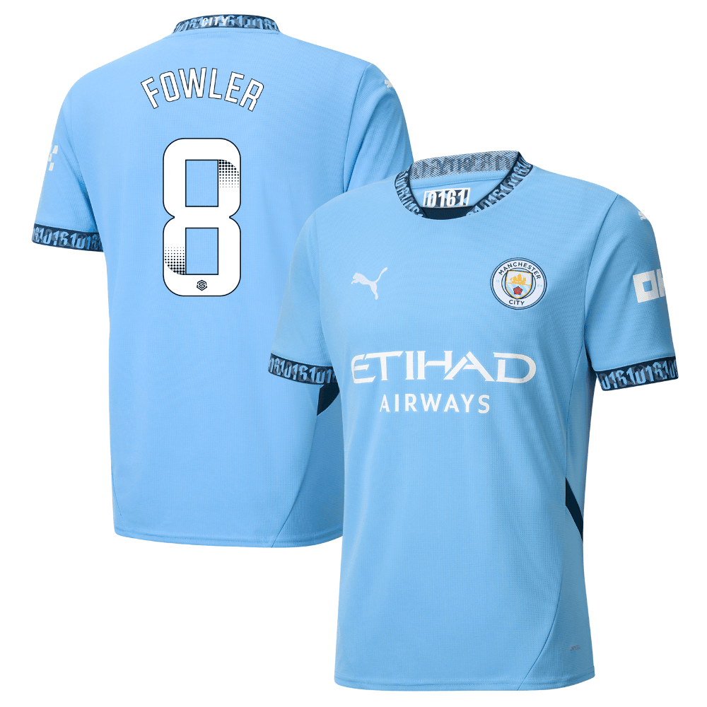Mary Fowler 8 Manchester City 2024/25 Women's Team Home Men Jersey - Light Blue