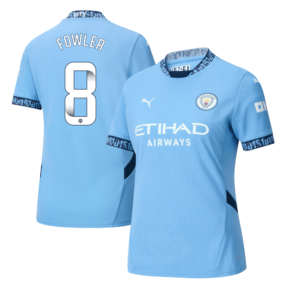 Mary Fowler 8 Manchester City 2024/25 Women's Team Home Women Jersey - Light Blue