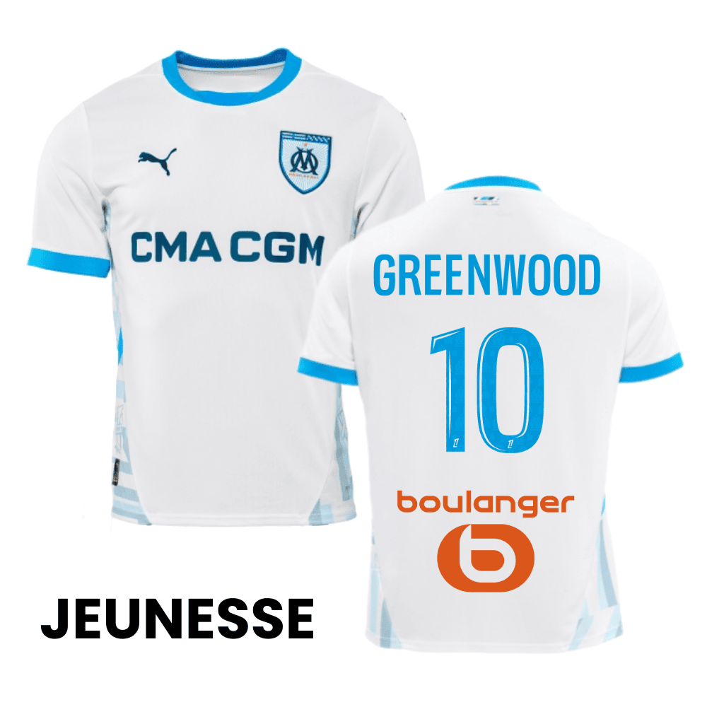 Mason Greenwood 10 Olympique de Marseille 2024/25 Home YOUTH Jersey - White