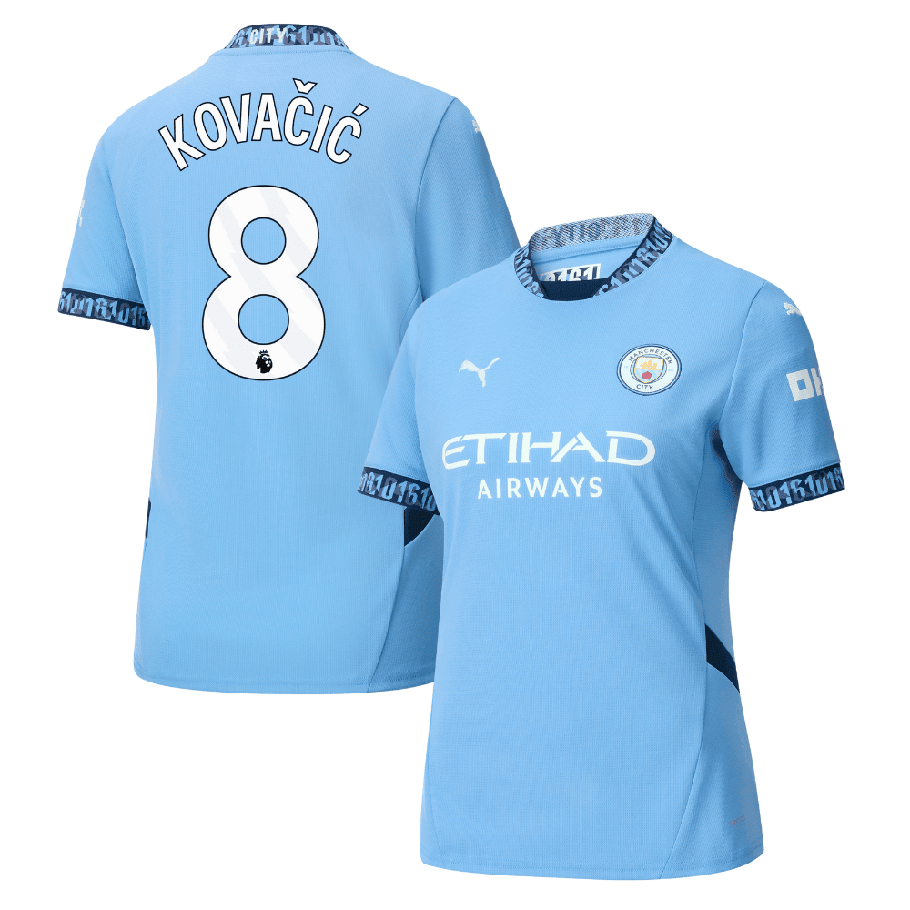 Mateo Kovačić 8 Manchester City 2024/25 Home Women Jersey - Light Blue