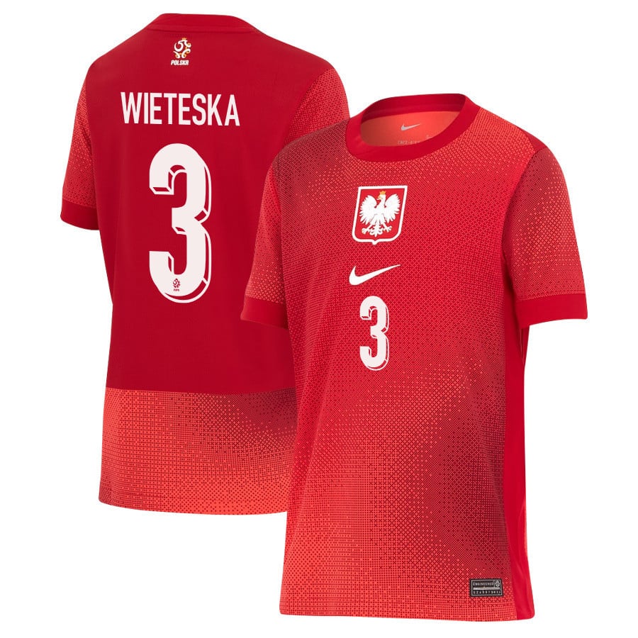 Mateusz Wieteska 3 Poland National Team 2024/25 Away YOUTH Jersey - Red