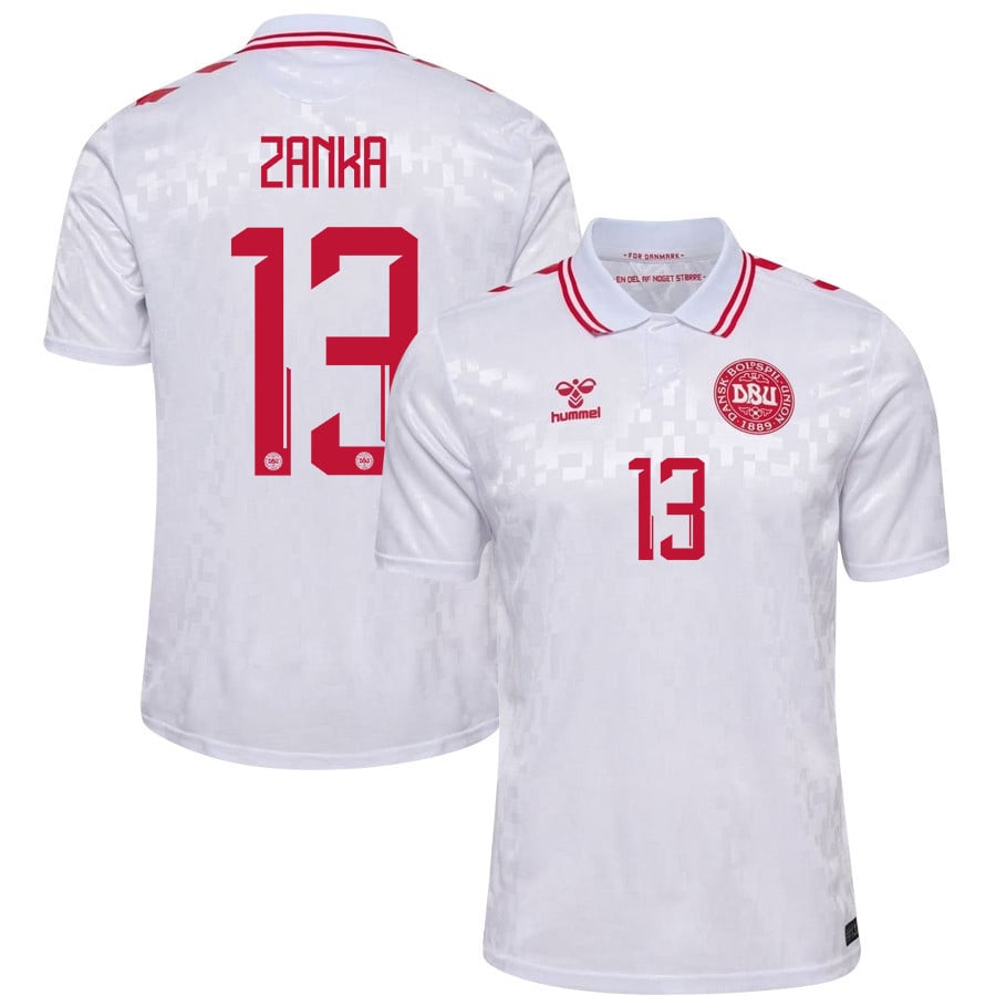 Mathias Jørgensen 13 Denmark National Team 2024/25 Away Men Jersey - White