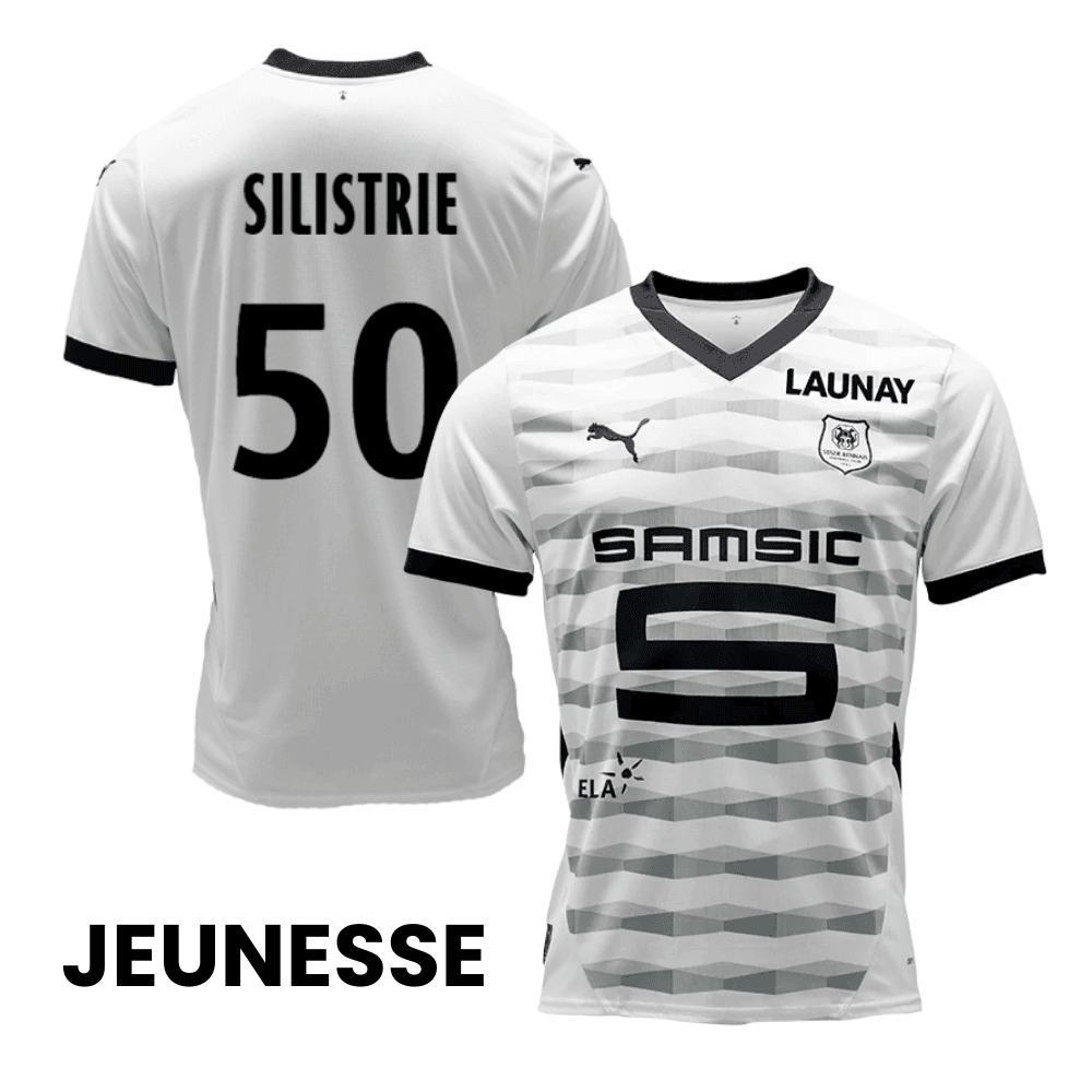 Mathys Silistrie 50 Stade Rennais F.C. 2024/25 Away YOUTH Jersey - White