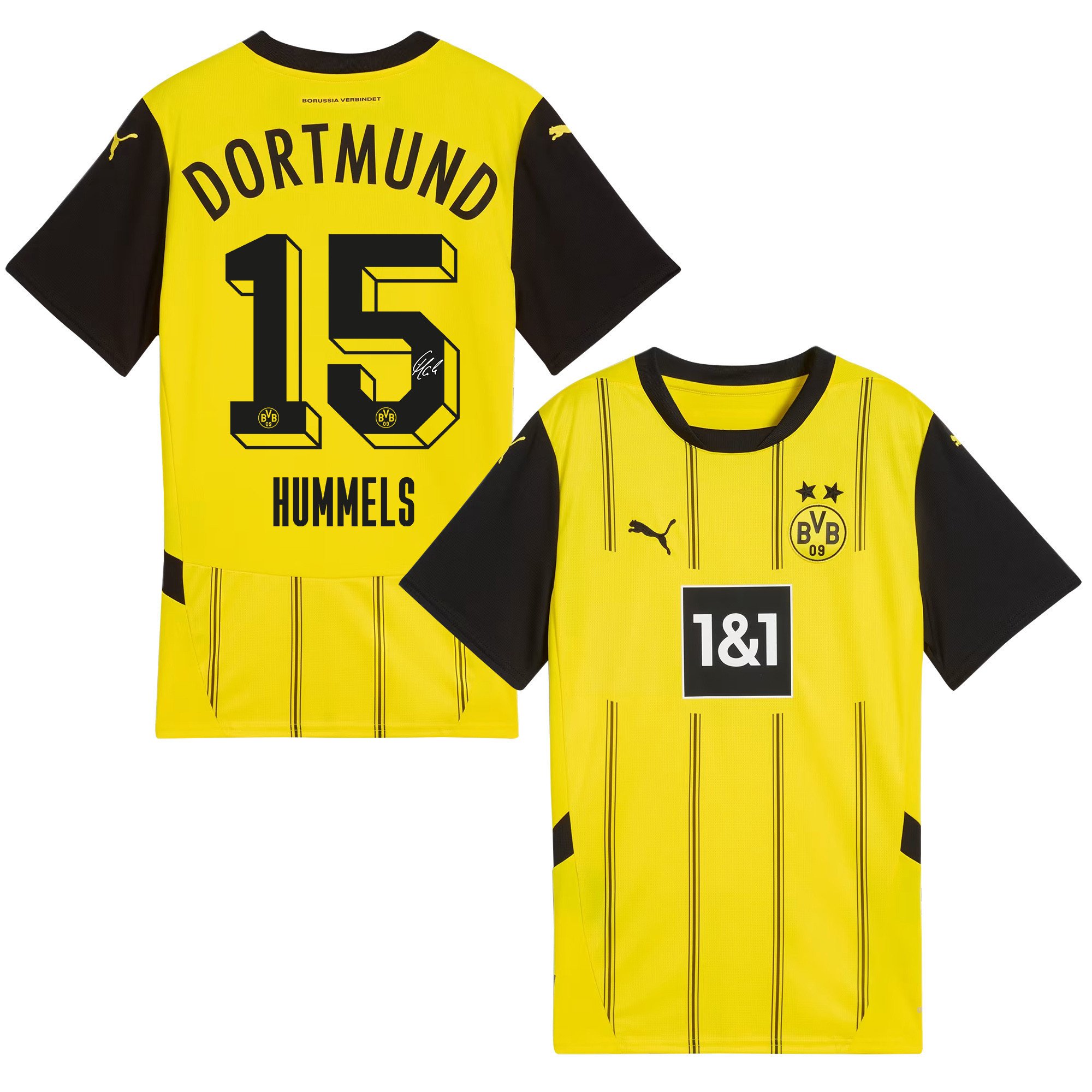 Mats Hummels 15 Signed Borussia Dortmund 2024/25 Home Jersey Autographed - Men, Yellow