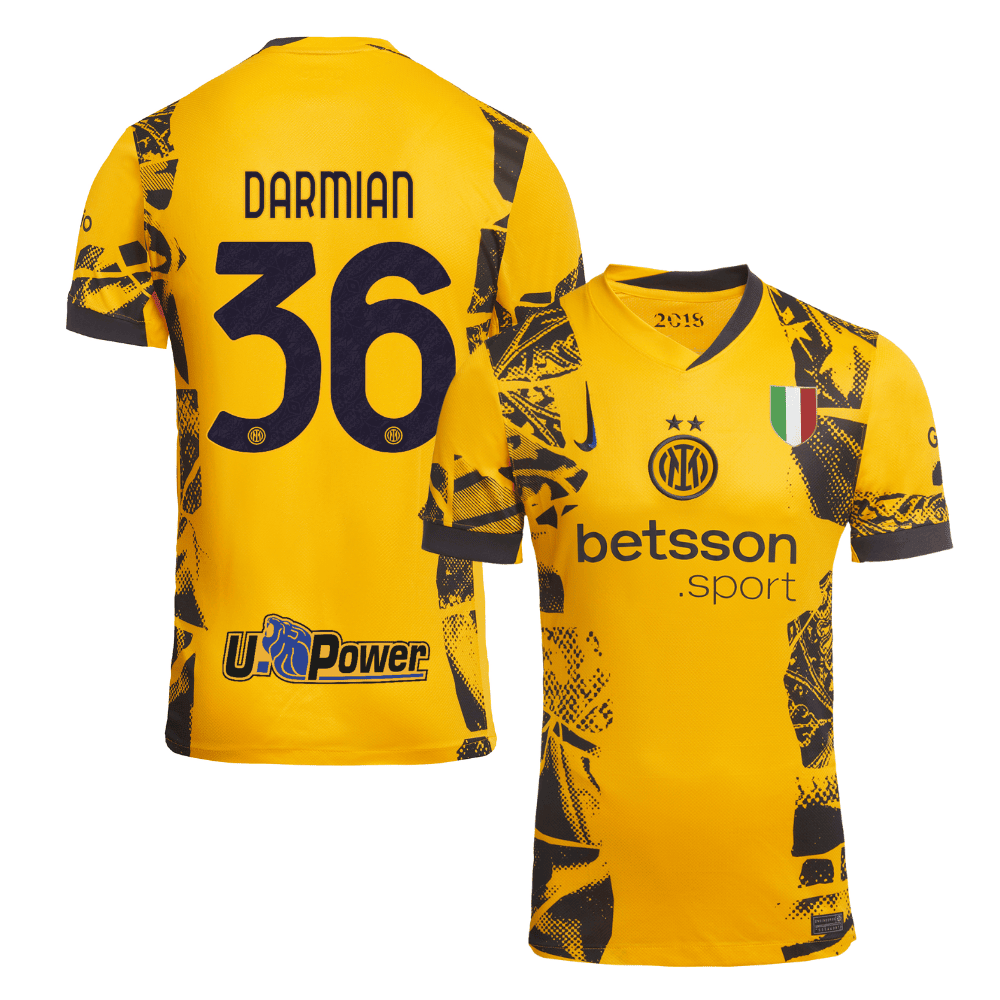 Matteo Darmian 36 Inter Milan 2024/25 Third Men Jersey - Yellow
